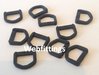 50mm Black Plastic D Ring Buckles x 10