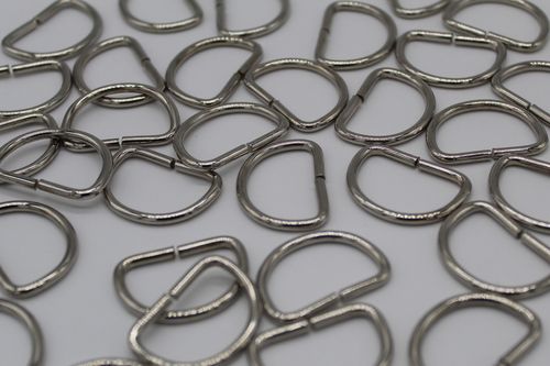10 x 21mm Open End D Ring Buckle Metal Wire Unwelded Fasteners for 20mm webbing