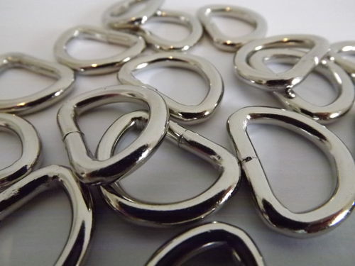 25mm Welded Metal D Ring Buckles x 10 for Webbing