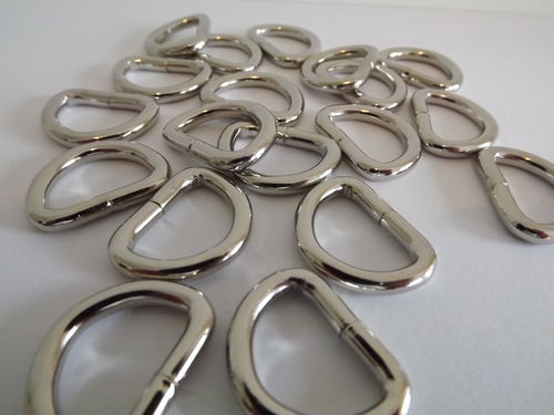 20mm Welded Metal D Ring Buckles x 10