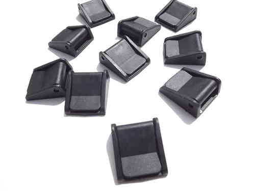 20mm Black Plastic Cam Lever Flap Buckle x 10