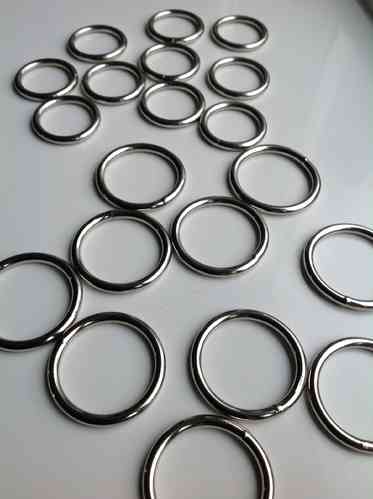 30mm Welded Metal O Ring Buckles x 10 for Webbing