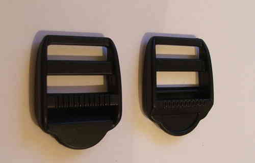 30mm Black Plastic Ladderlock Buckles x 10