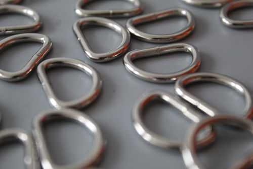 15mm Welded Metal D Ring Buckles x 10