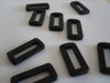 100 x 25mm Black Plastic 2 Bar Belt Loop Square Ring Buckles