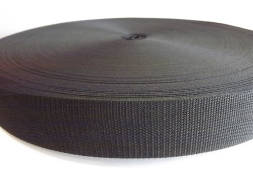 50mm 1.2mm Thick Black Webbing Soft Easy Sew Fabric x 80 meters